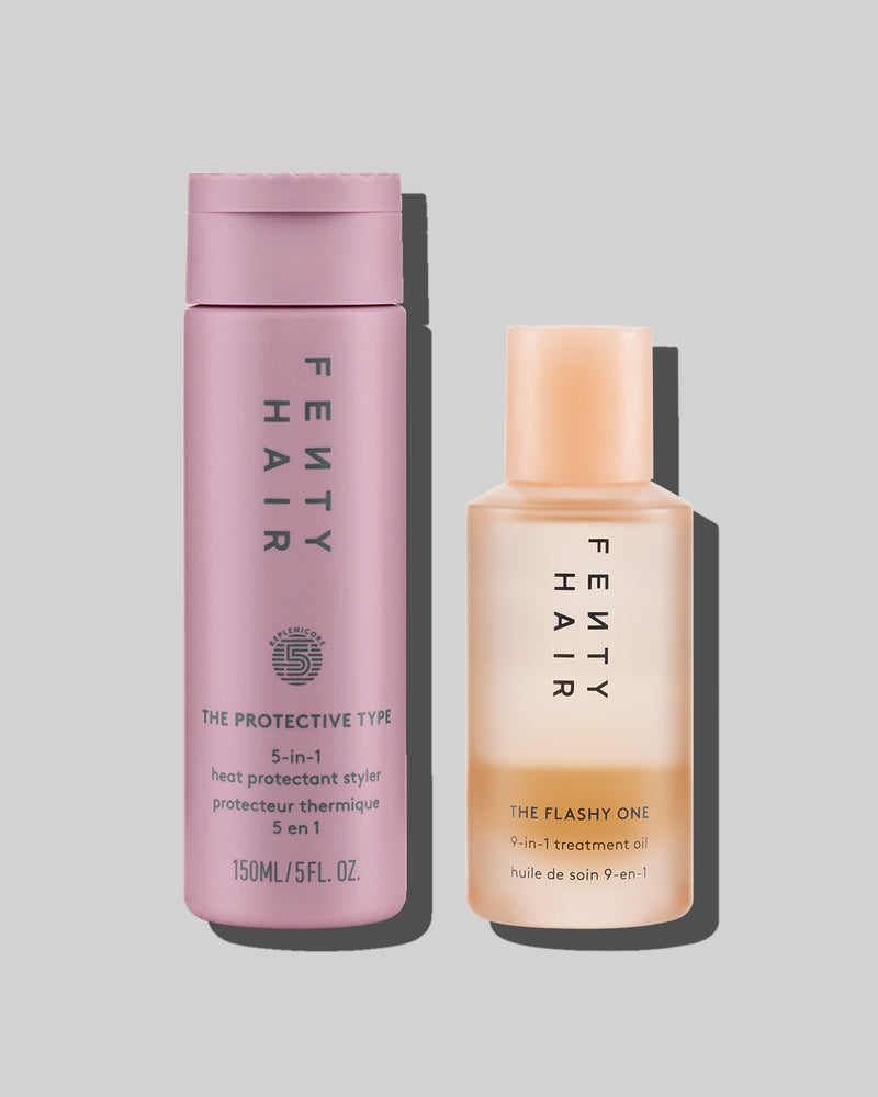 Heat Stylers Bundle: The Protective Type Heat Protectant Styling Cream + The Flashy One Hair Treatment Oil