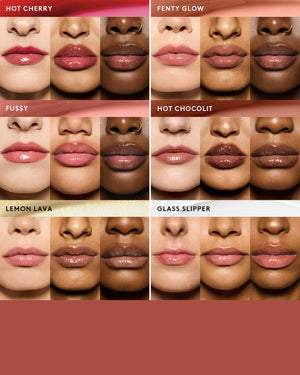 shade comparison of all gloss bomb heat shades