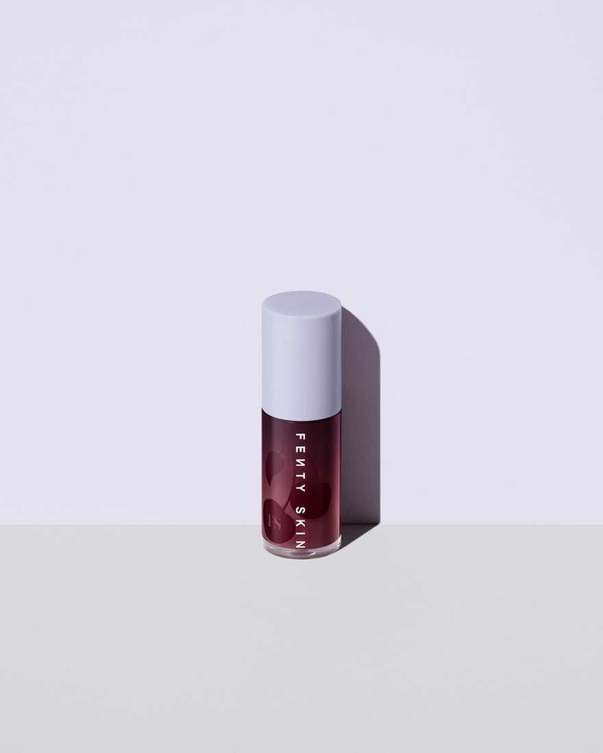 fenty treatz black cherry on lavender background