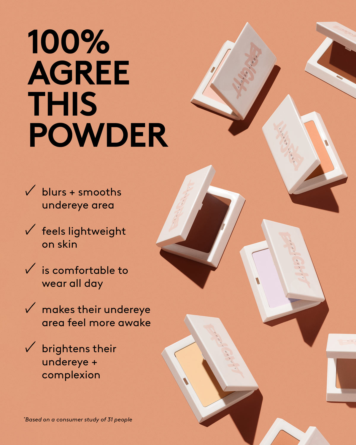 Bright Fix Instant Brightening + Blurring Powder — Peach | Fenty