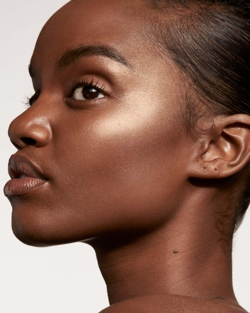 model imagery of killawatt in shades afternoon snack and more honey on medium deep skin tone