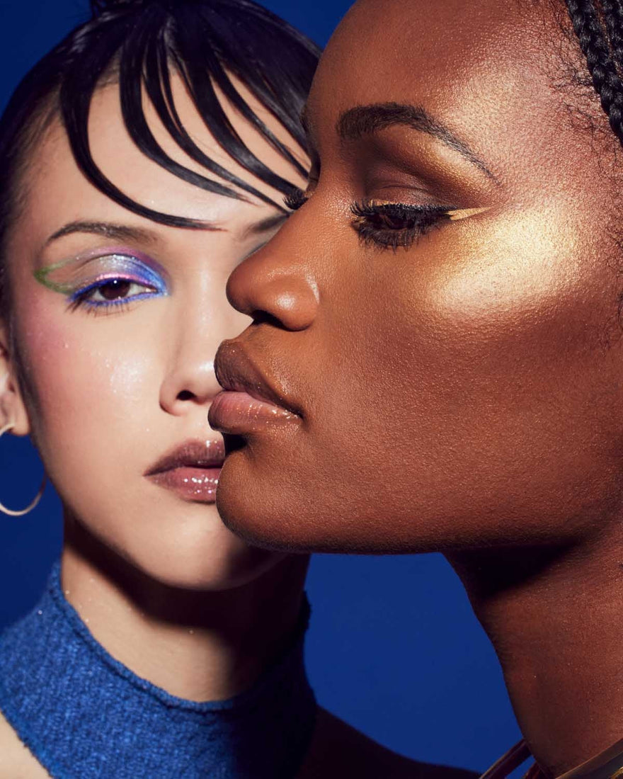 Models wearing Fenty Beauty products from the limited edition Arcane collection.