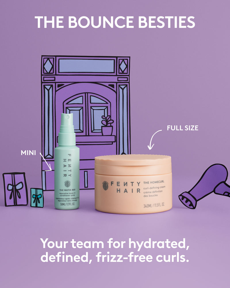 The Bounce Besties Mini Leave-In Conditioner Spray + Full Size Curl-Defining Cream