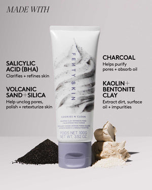 Cookies N Clean Whipped Clay Intensive Pore + Blackhead Face Scrub and Volcanic Sand + Charcoal