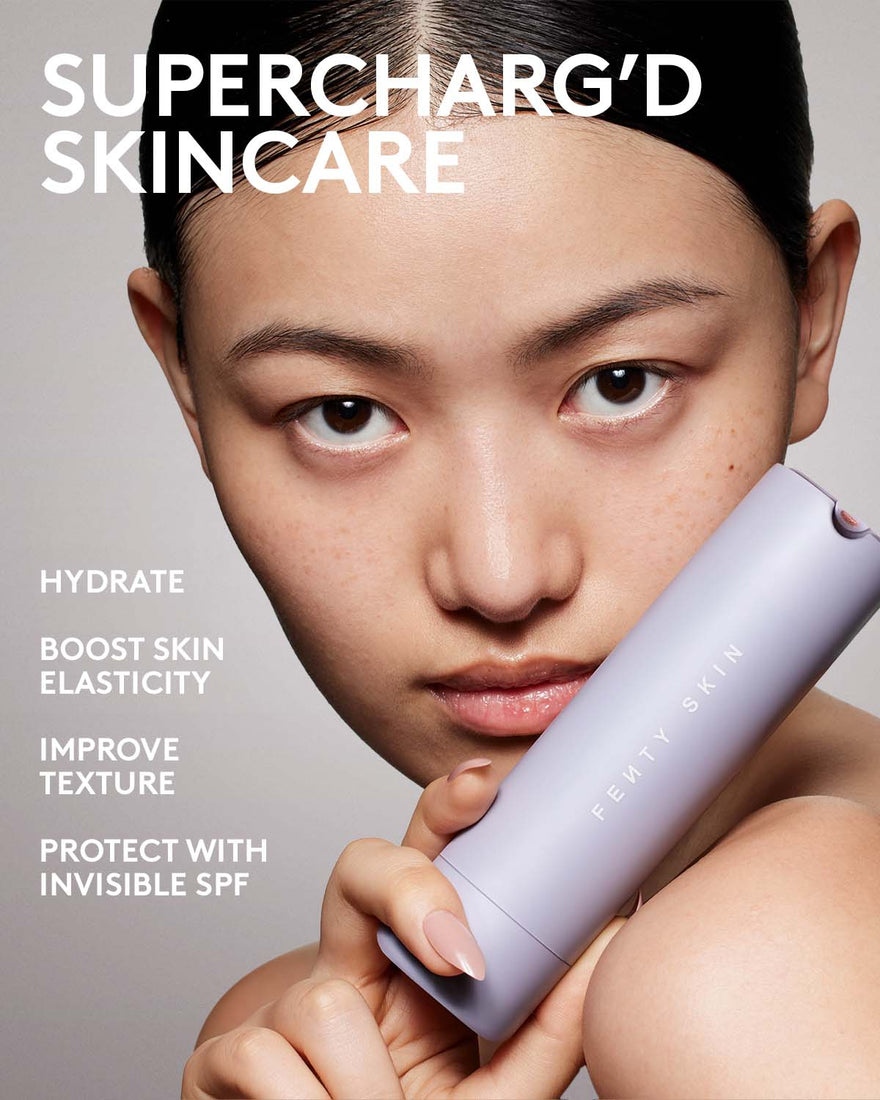 supercharg'd skincare. hydrate. boost skin elasticity. improve texure. protect with invisible SPF