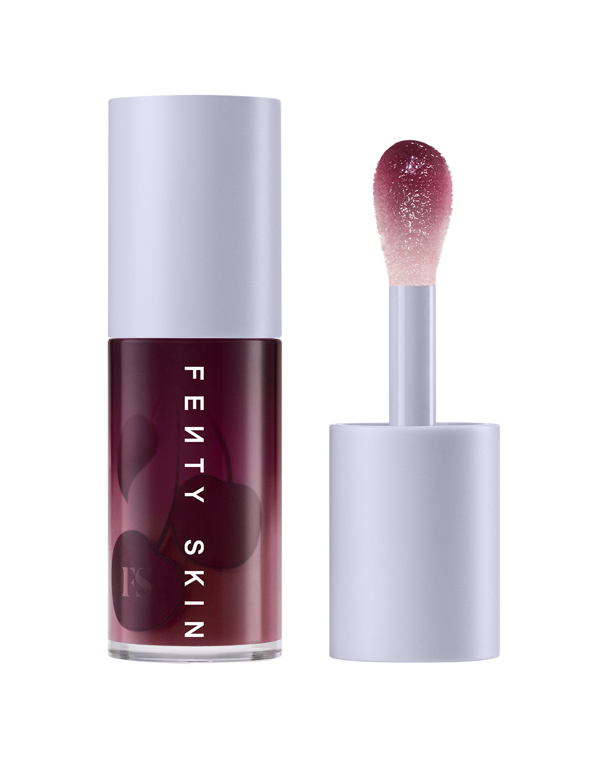 fenty treatz black cherry on lavender background